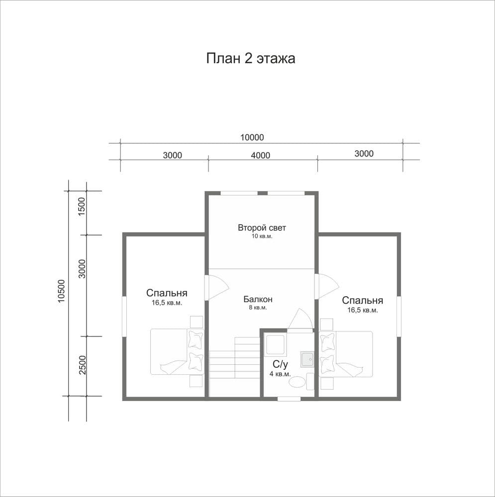 Планировка второго этажа каркасного дома