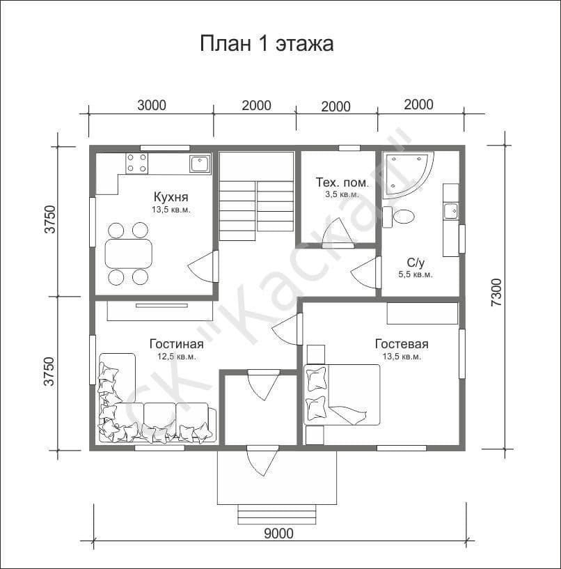 Загородный  дом КД-12 130 м.кв.
