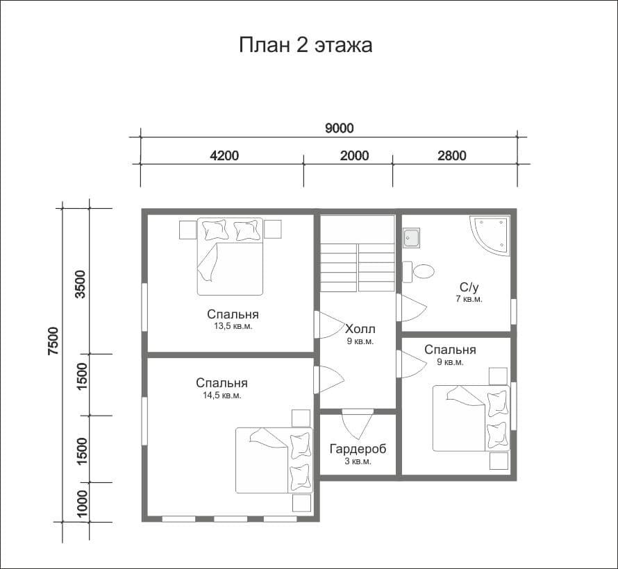 Каркасный дом 140 м.кв. проект КД-39